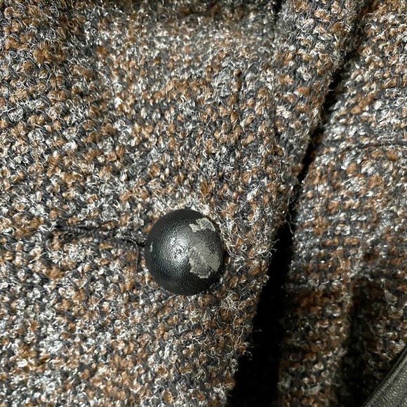 Retro 50’s Inspired Tweed Flair Large Collar Wrap Coat – size SMALL - Picture 3 of 5